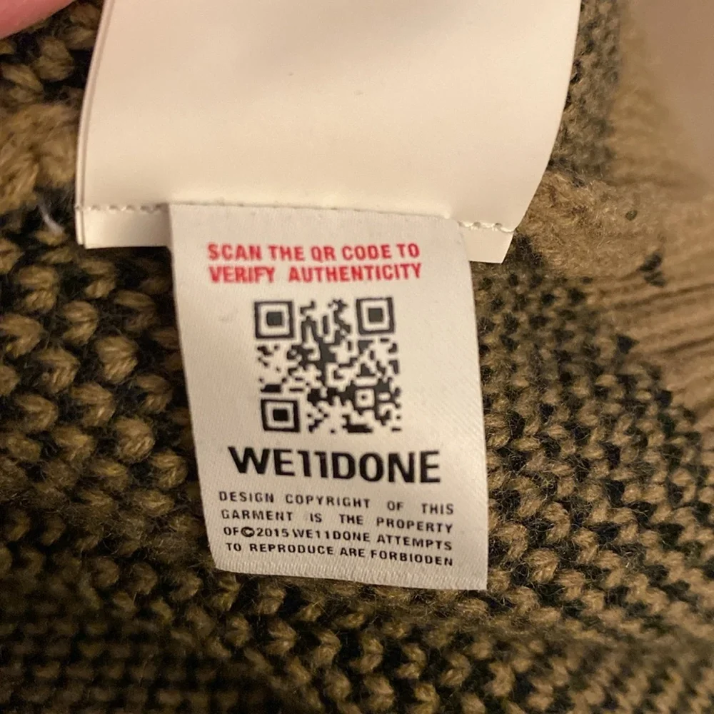 WE11DONE SQUARE LOGO PILE KNIT‎ JUMPER SWEATER
